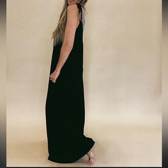 “Free to Flow” Jumpsuit Gray Thin Tie Strap Wide Leg New S - Picture 5 of 13